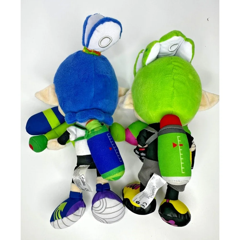 Splatoon Plush Inkling Blue Neon Green Set of 2 stuffed Animal 10